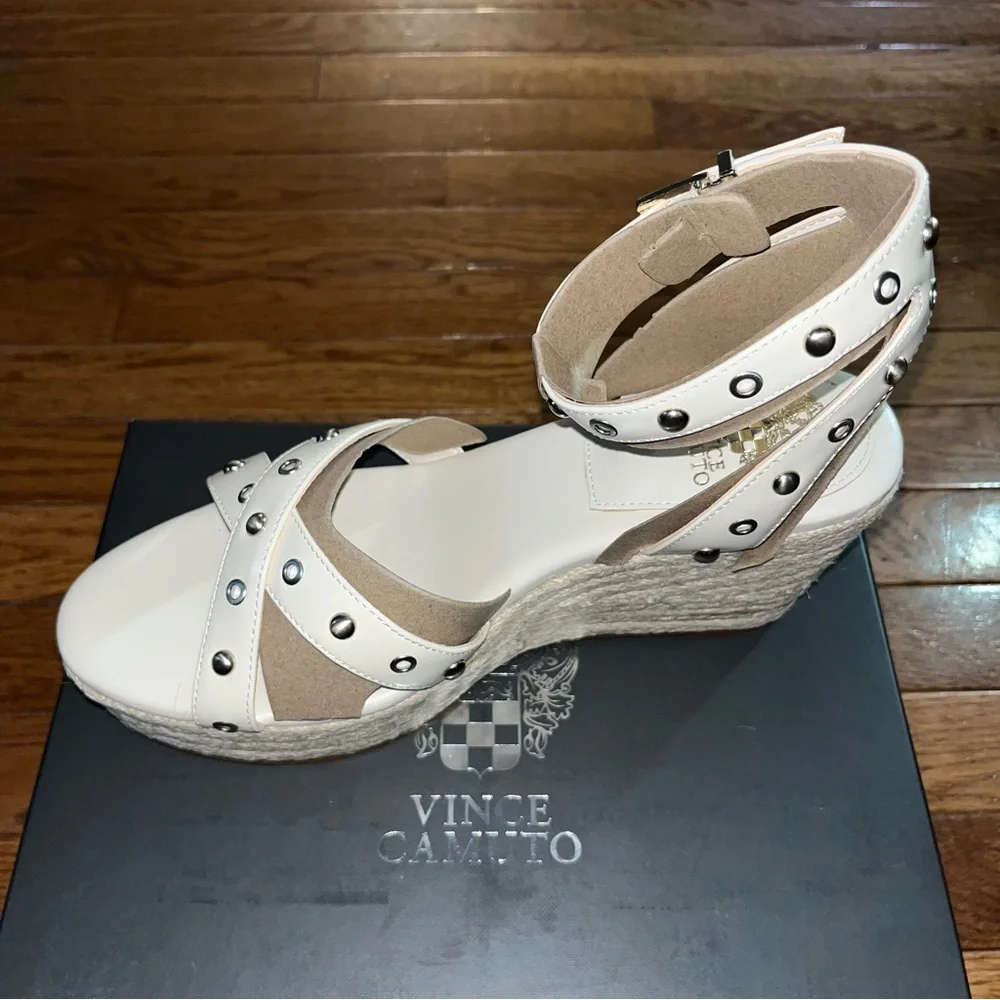 Vince Camuto Feegella Jute Covered Wedge Platform Sandal Warm Vanilla Women's 11